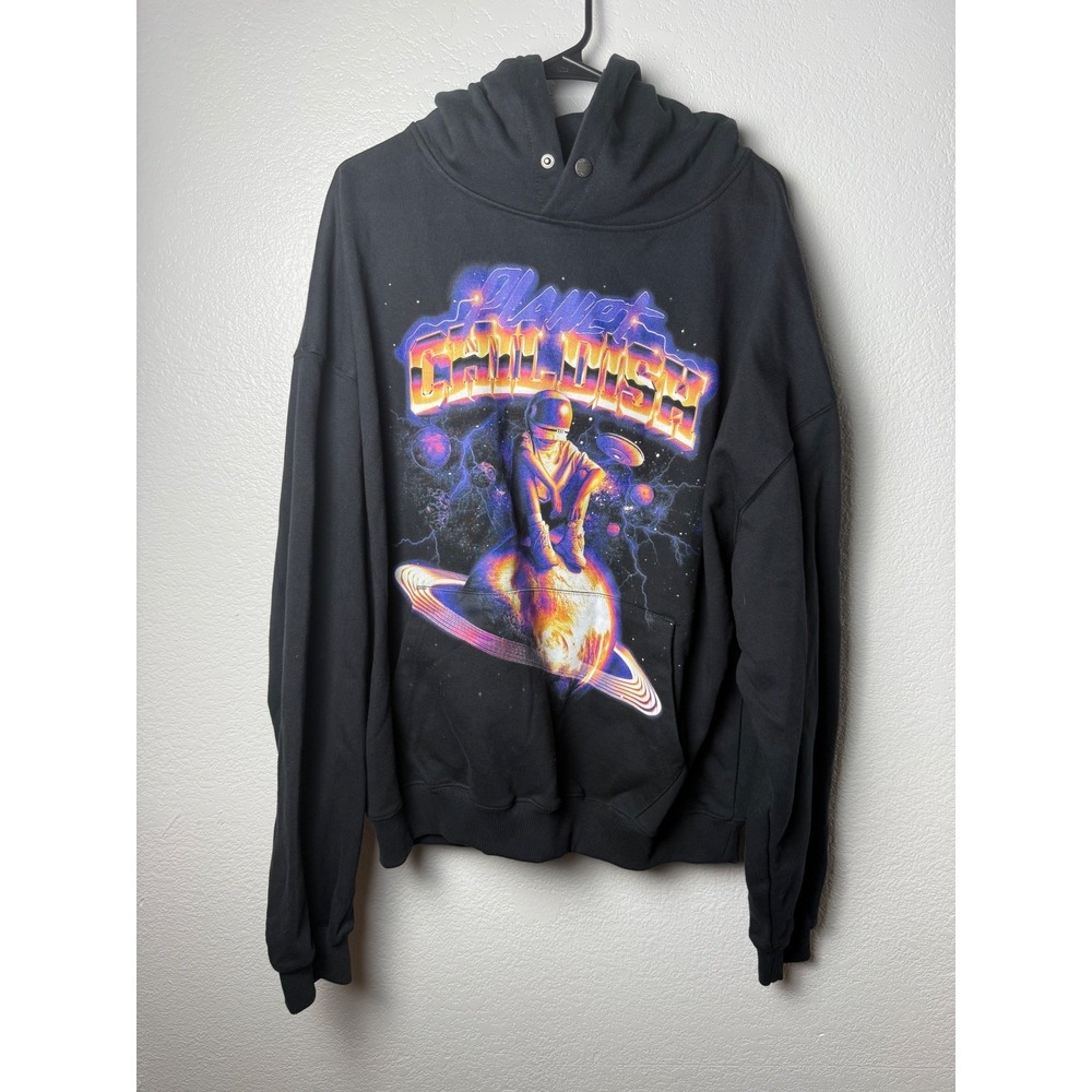TGIF Childish Planet Childish Hoodie Black Space Astronaut Graphic Mens Large